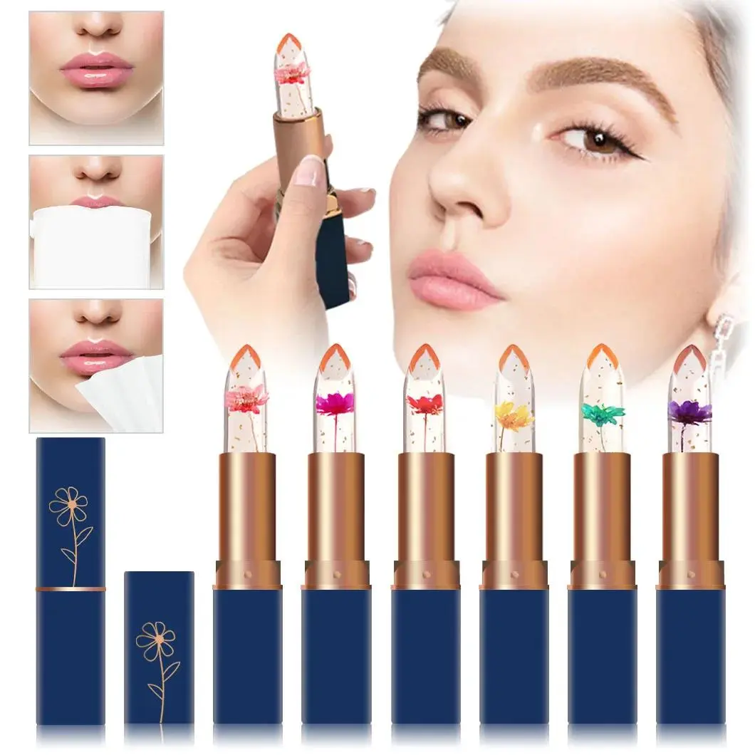 Color Changing Jelly Lipstick Long Lasting Moisturizing Lip Balm Nutritious Non Stick Flower Temperature Reactive Lip Makeup