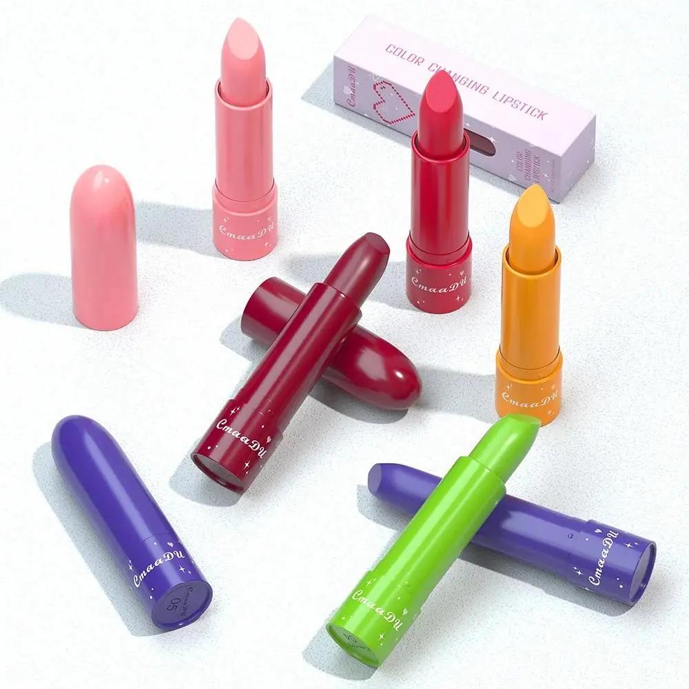 CmaaDu 6 Color Shine Changing Lipstick Waterproof Tinted Lip Balm Fruit Infused Nourishing Glow For Moisturizing Lip Care