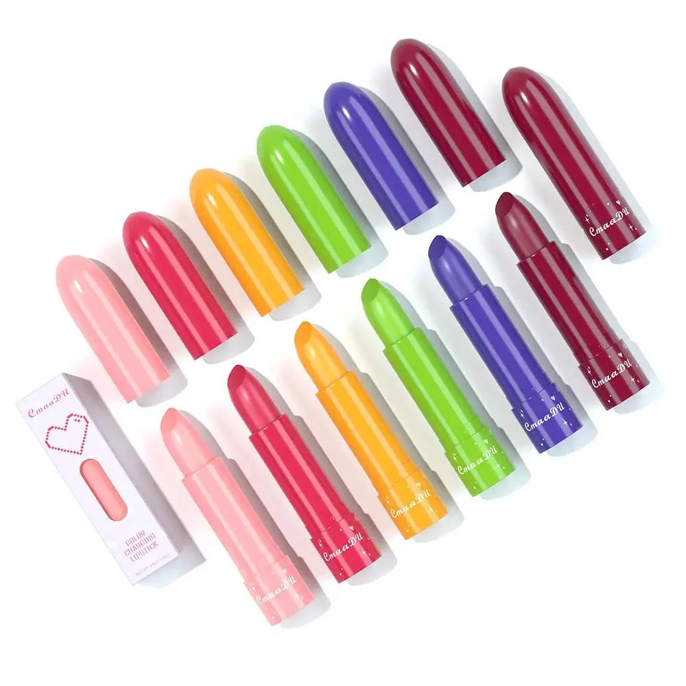 CmaaDu 6 Color Shine Changing Lipstick Waterproof Tinted Lip Balm Fruit Infused Nourishing Glow For Moisturizing Lip Care