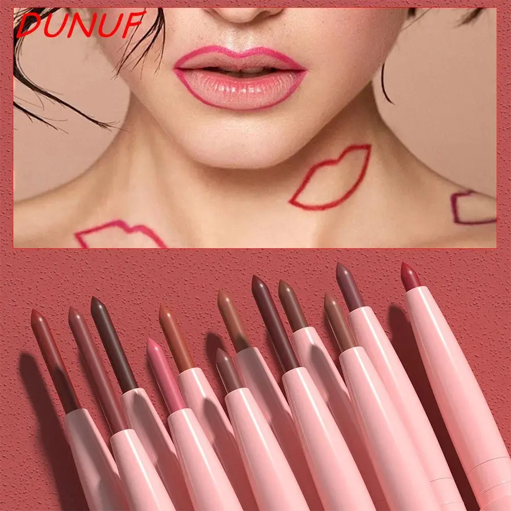 DUNUF 12 Color Matte Lip Liner Pencil Set Waterproof Smudge Proof Long Lasting Vegan Cruelty Free Lipstick Makeup Kit