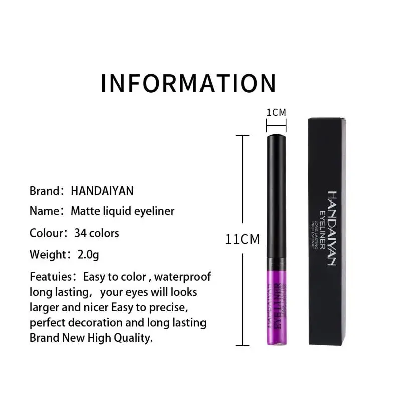 Waterproof Matte Liquid Eyeliner Long Lasting Quick Dry Non Smudging UV Luminous Gel Makeup for Smokey Eyes