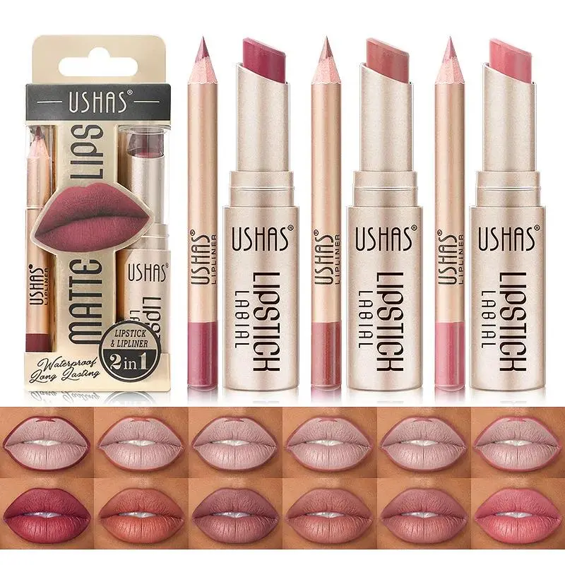 12 Color Matte Lipstick Set Long Lasting Nude Red Lipstick With Lipliner Not Dry Easy Coloring Lip Makeup Kit