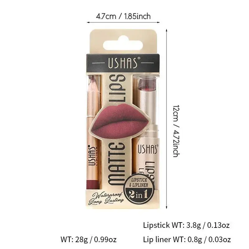 12 Color Matte Lipstick Set Long Lasting Nude Red Lipstick With Lipliner Not Dry Easy Coloring Lip Makeup Kit
