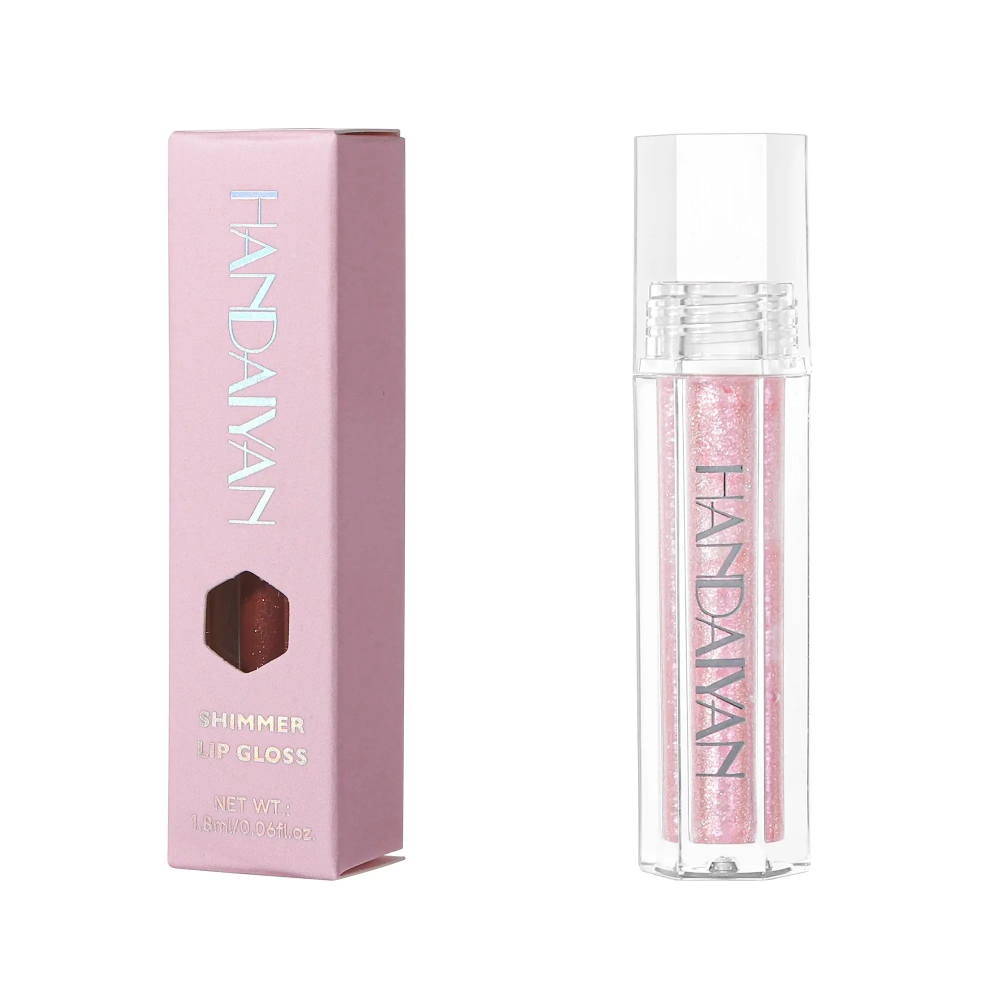 HANDAIYAN Lip Gloss Plumping Glitter Jelly Nude Red Liquid Lipstick Waterproof Moisturizing Oil Infused Long Lasting Sexy