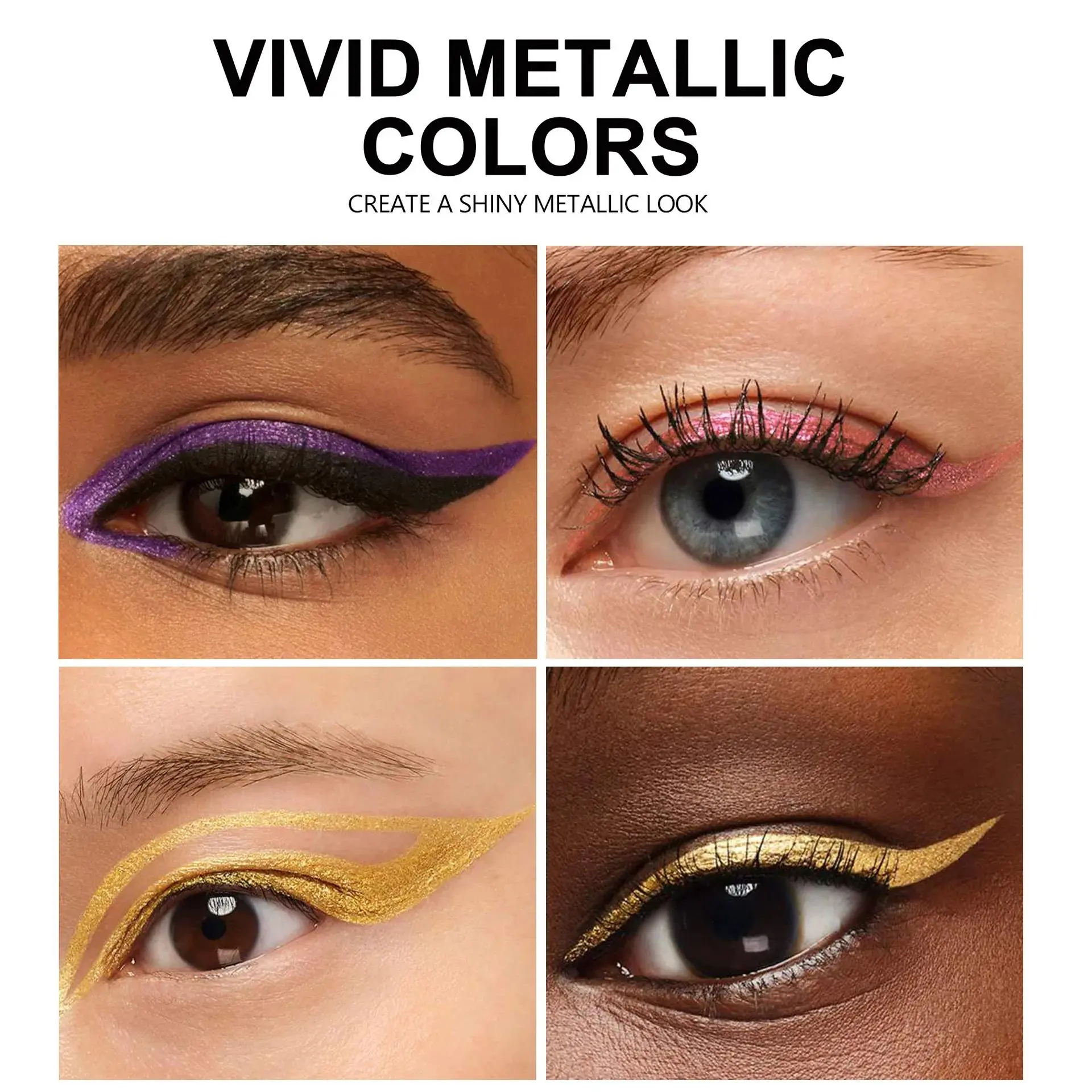 5 Colors Waterproof Glitter Liquid Eyeliner Set Long Lasting Shiny Sparkle Eye Makeup Pen Kit For Women Girls