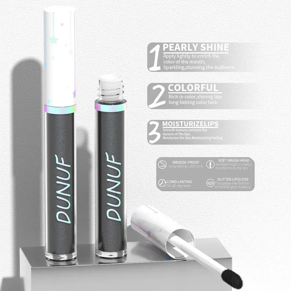 Set of 6 Shimmery Lipsticks with Diamond Sparkle Metallic Gloss Waterproof Long Wear Lip Glaze Makeup