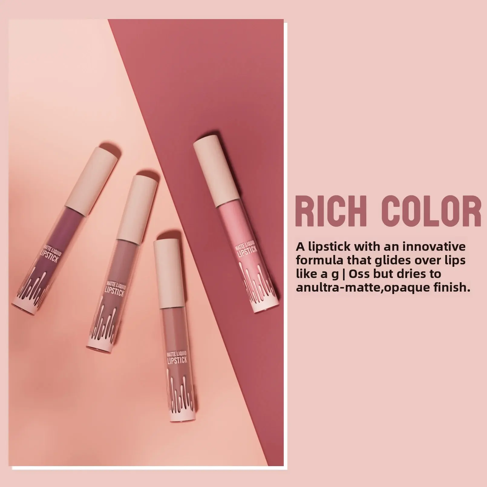 Velvety Matte Lip Gloss 4Piece Collection Soft Mist Lipstick Non Fading Waterproof Liquid Glaze For All Day Wear