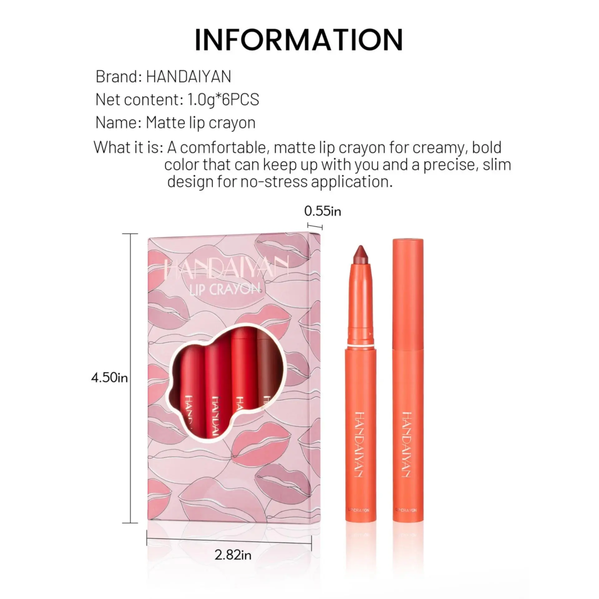 6pcs Velvet Matte Lipstick Set Transfer Proof Lip Liner Crayon Combo Balm Lipliner Cosmetic Kit For All Day Wear