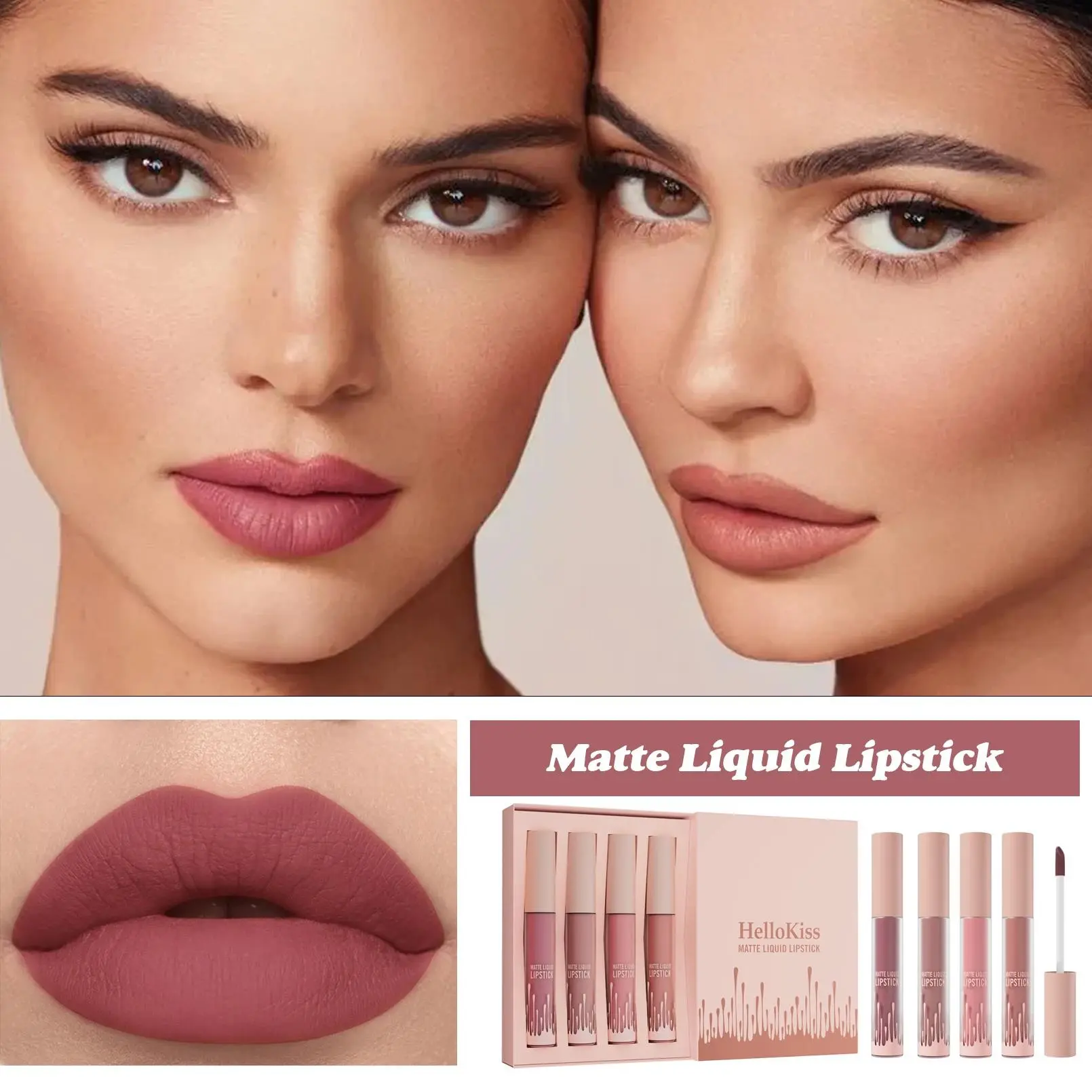 Velvety Matte Lip Gloss 4Piece Collection Soft Mist Lipstick Non Fading Waterproof Liquid Glaze For All Day Wear