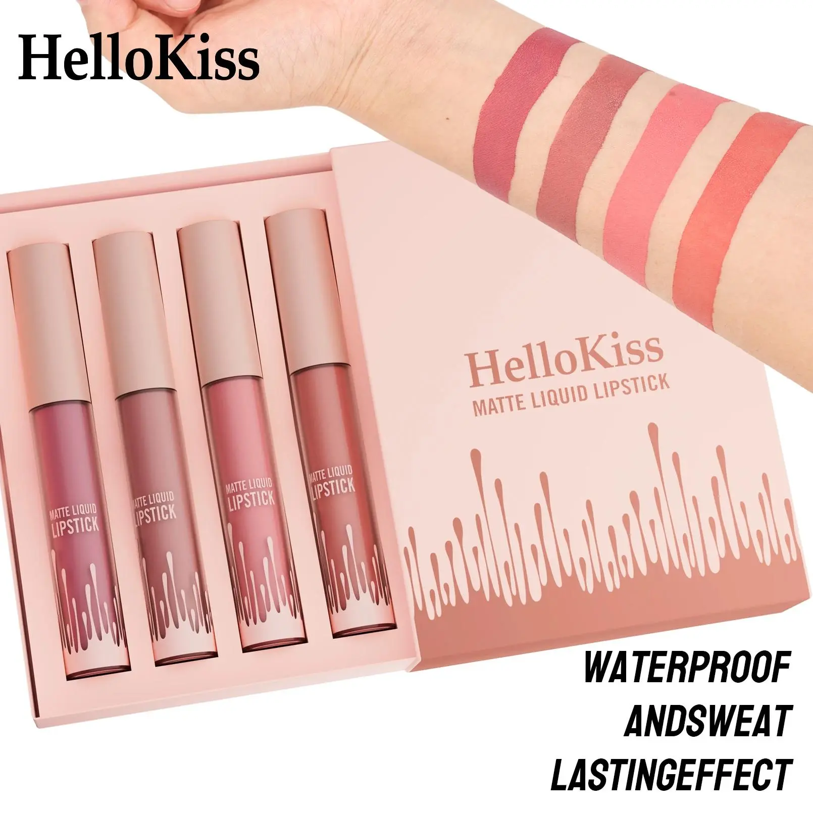 Velvety Matte Lip Gloss 4Piece Collection Soft Mist Lipstick Non Fading Waterproof Liquid Glaze For All Day Wear