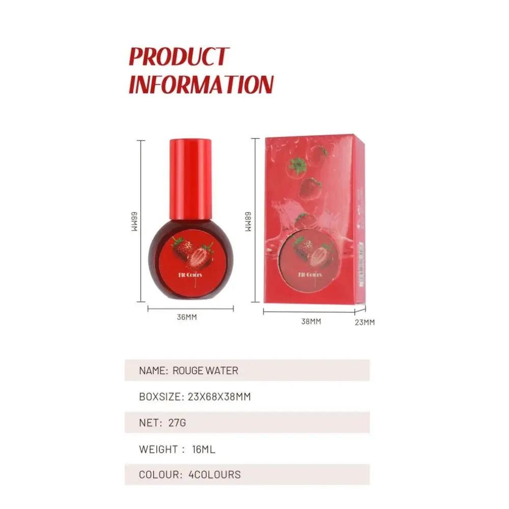 Water Based Blush Lip Stain Matte Liquid Tint For Face Contouring Long Lasting Eyeshadow And Lipgloss Makeup