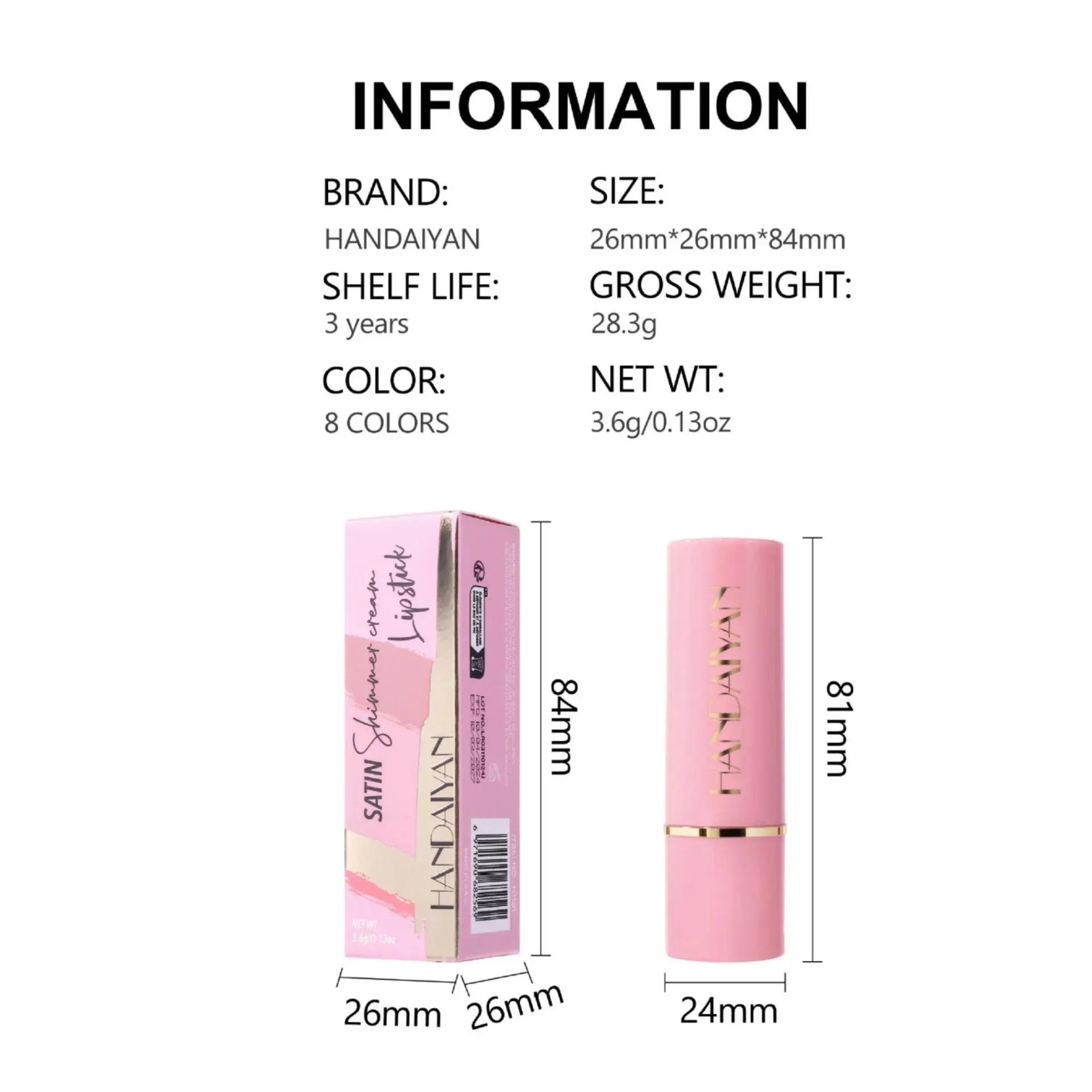 8 Colors Glitter Diamond Lipstick Long Lasting Metallic Purple Pearlescent Pink Brown Sparkle Makeup Cosmetic Waterproof
