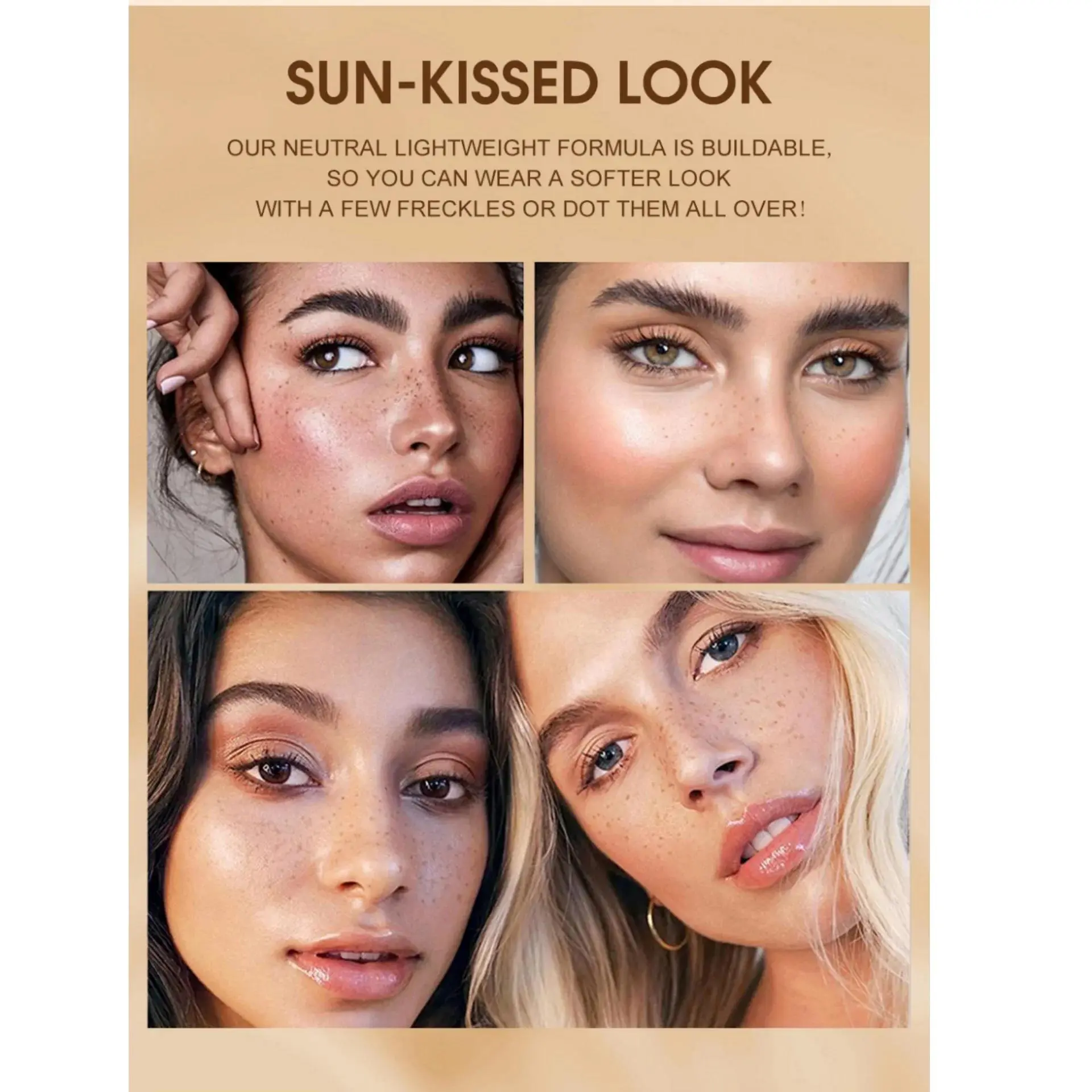 4PCS Natural Freckles Pen Long Lasting Waterproof Fake Sunkissed Makeup Dot Spot Tint Soft Brown Face Cosmetic