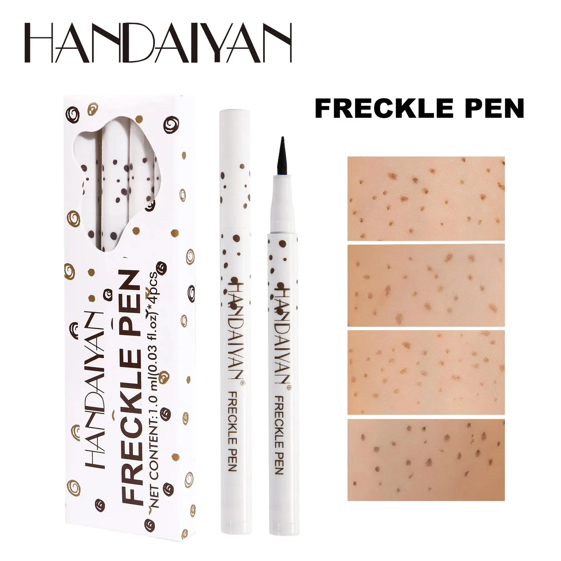 4PCS Natural Freckles Pen Long Lasting Waterproof Fake Sunkissed Makeup Dot Spot Tint Soft Brown Face Cosmetic