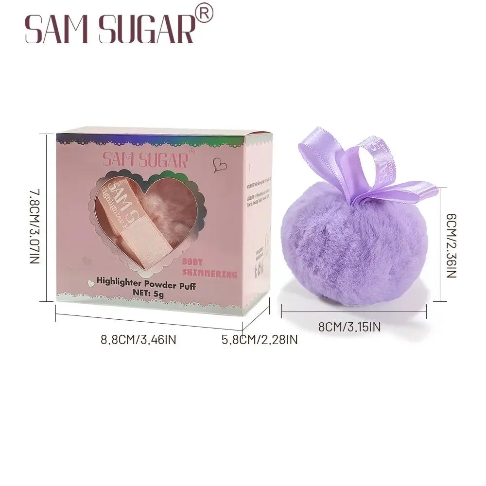 Pink Peach Shining Powder High Glitter Makeup For Face Body Collarbone Highlighting With Soft Puff Multi Use Cosmetic