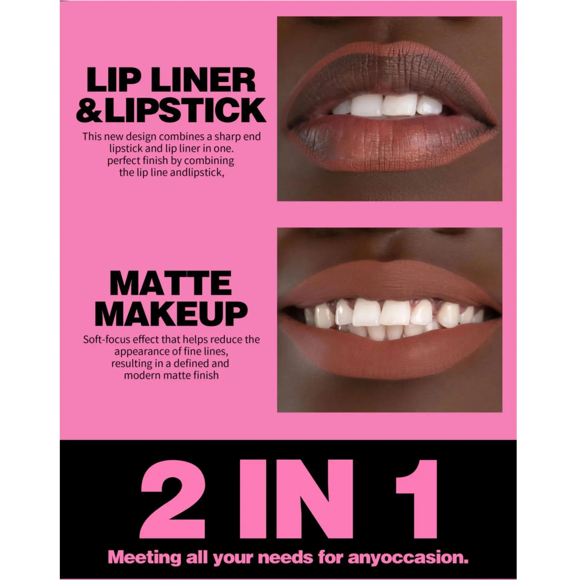 Waterproof Matte Brown Lip Liner Crayon Velvet Tapered Gradient Contouring Lipstick Pen Long Lasting Non Sticky Makeup