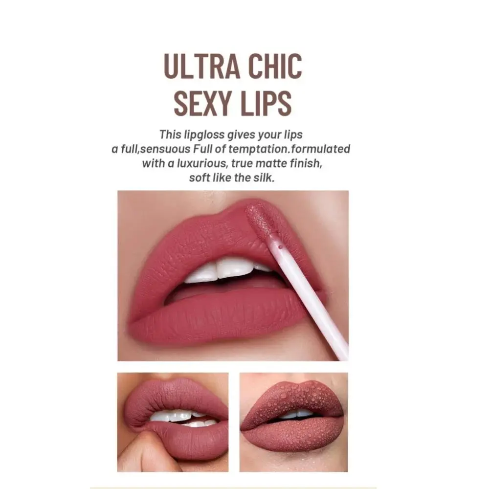 12pcs Nude Matte Velvet Lip Gloss Set Long Lasting Waterproof Non Stick Liquid Lipstick Makeup Gift Box For Women