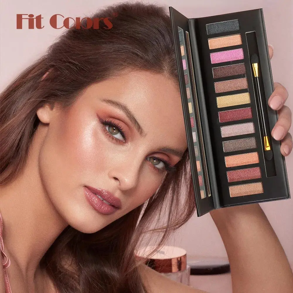 Trendy Matte Pearlescent Eyeshadow Palette 2 In 1 Blush Highlighter Contour Kit Long Lasting Vegan Makeup Essentials