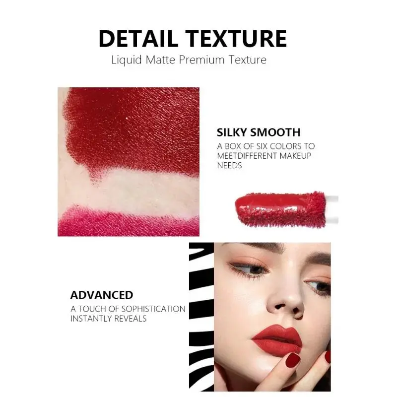 Velvet Matte Lip Gloss 4 Pack Waterproof Long Wearing Non Transfer Diamond Lipstick Set For Women