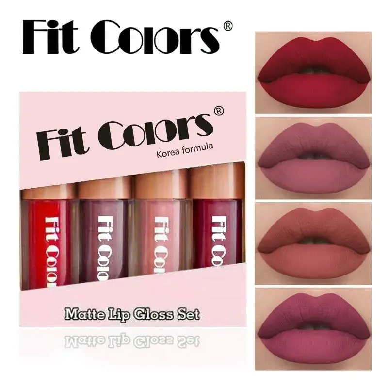 Velvet Matte Lip Gloss 4 Pack Waterproof Long Wearing Non Transfer Diamond Lipstick Set For Women