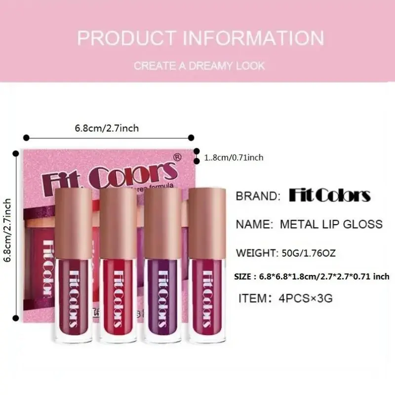 Velvet Matte Lip Gloss 4 Pack Waterproof Long Wearing Non Transfer Diamond Lipstick Set For Women