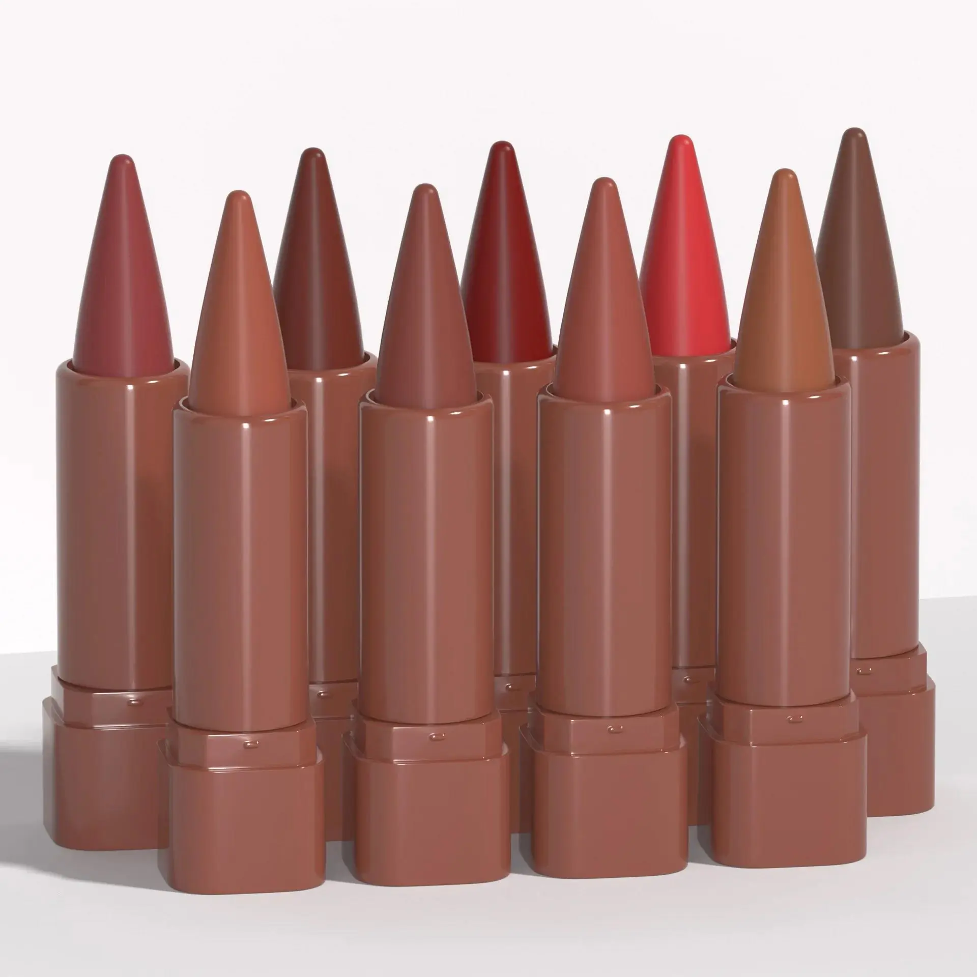 9 Colors Matte Velvet Lipstick Waterproof Long Lasting Non Sticky Lip Liner Contouring Crayon Gradient Tint Makeup