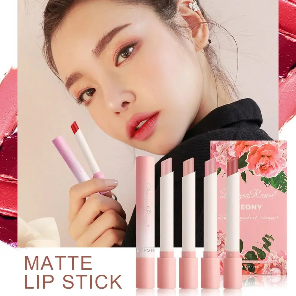 4PCS Velvet Matte Lipstick Set Long Lasting Waterproof Non Stick Lip Makeup Creative Cigarette Design Sexy Beauty