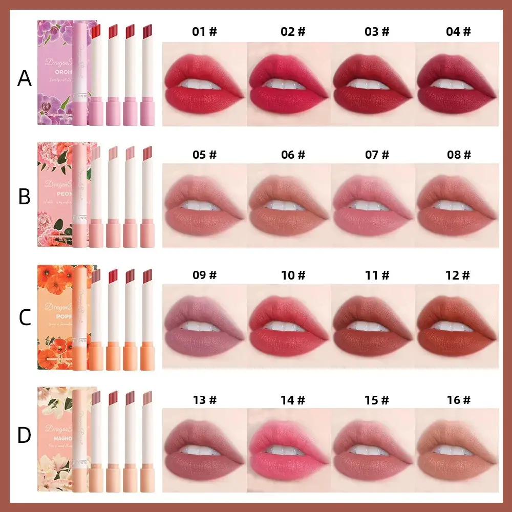 4PCS Velvet Matte Lipstick Set Long Lasting Waterproof Non Stick Lip Makeup Creative Cigarette Design Sexy Beauty