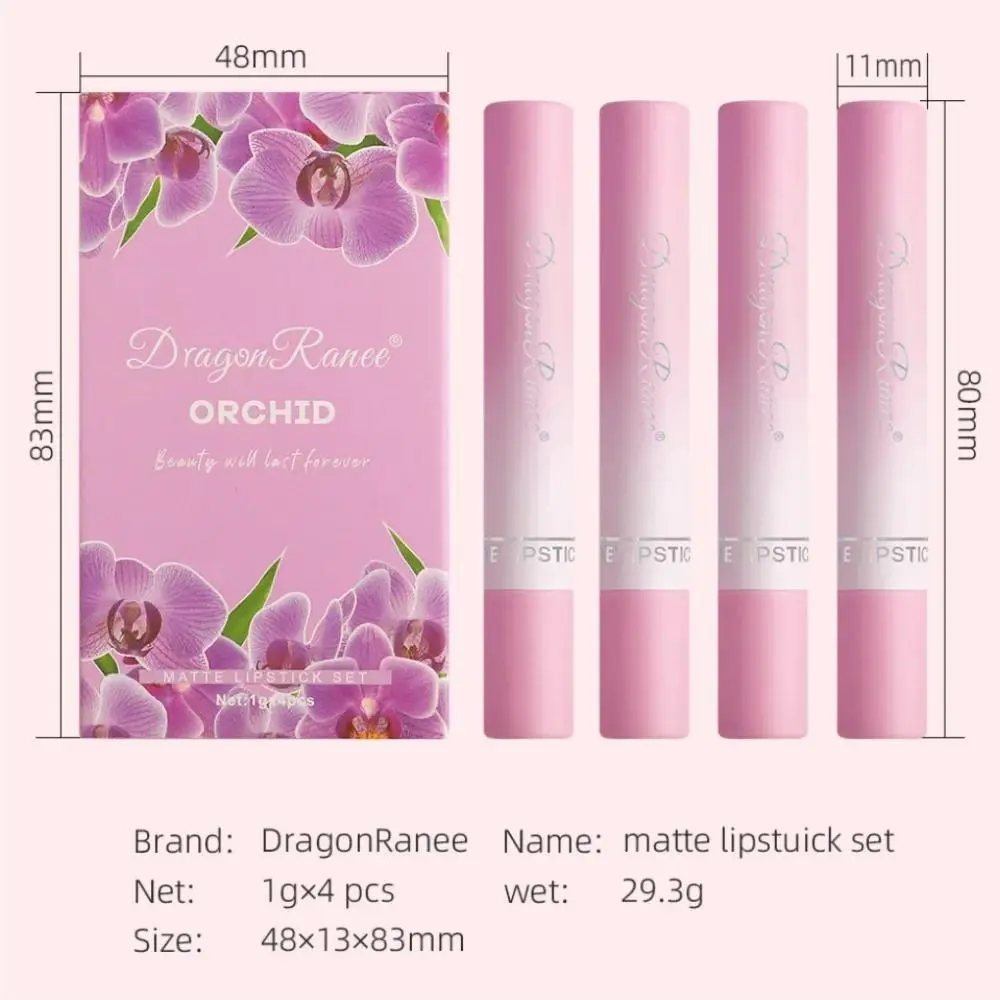 4PCS Velvet Matte Lipstick Set Long Lasting Waterproof Non Stick Lip Makeup Creative Cigarette Design Sexy Beauty
