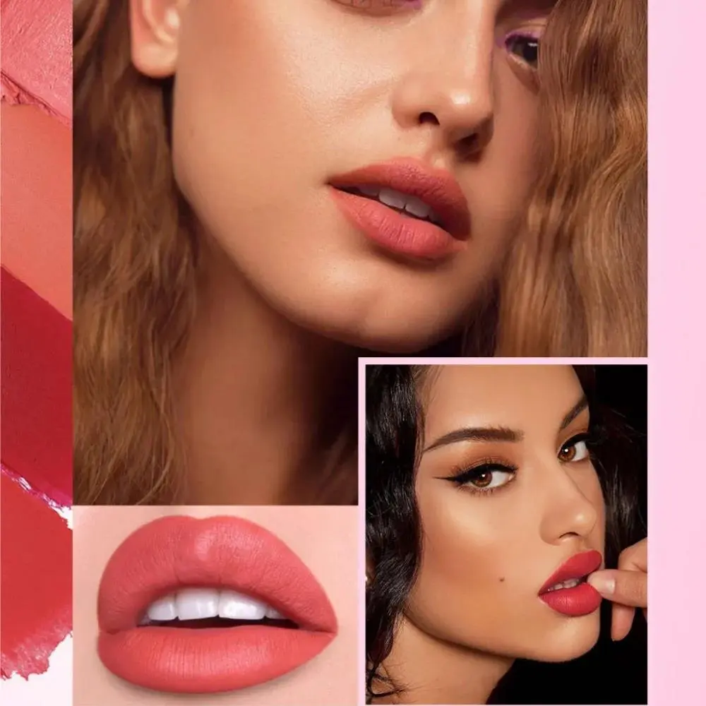 6 Colors Gold Bar Lipstick Diamond Pearlescent Glitter High Shine Non Sticky Long Lasting Pink Lips Makeup
