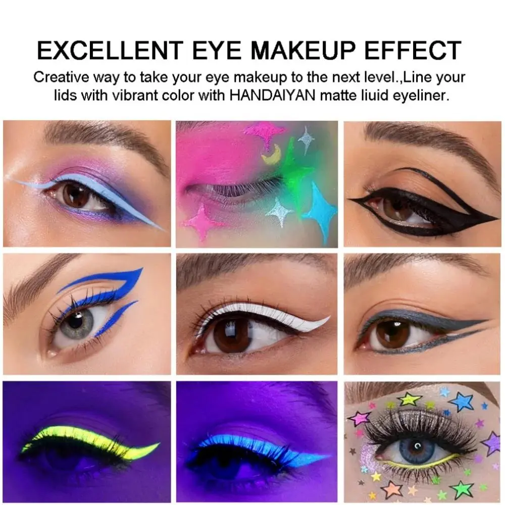 12 Colors Waterproof Eyeliner Pen Set Matte Long Lasting 24 Hours Fluorescent Eye Liner Pencils for Face Makeup Decoration