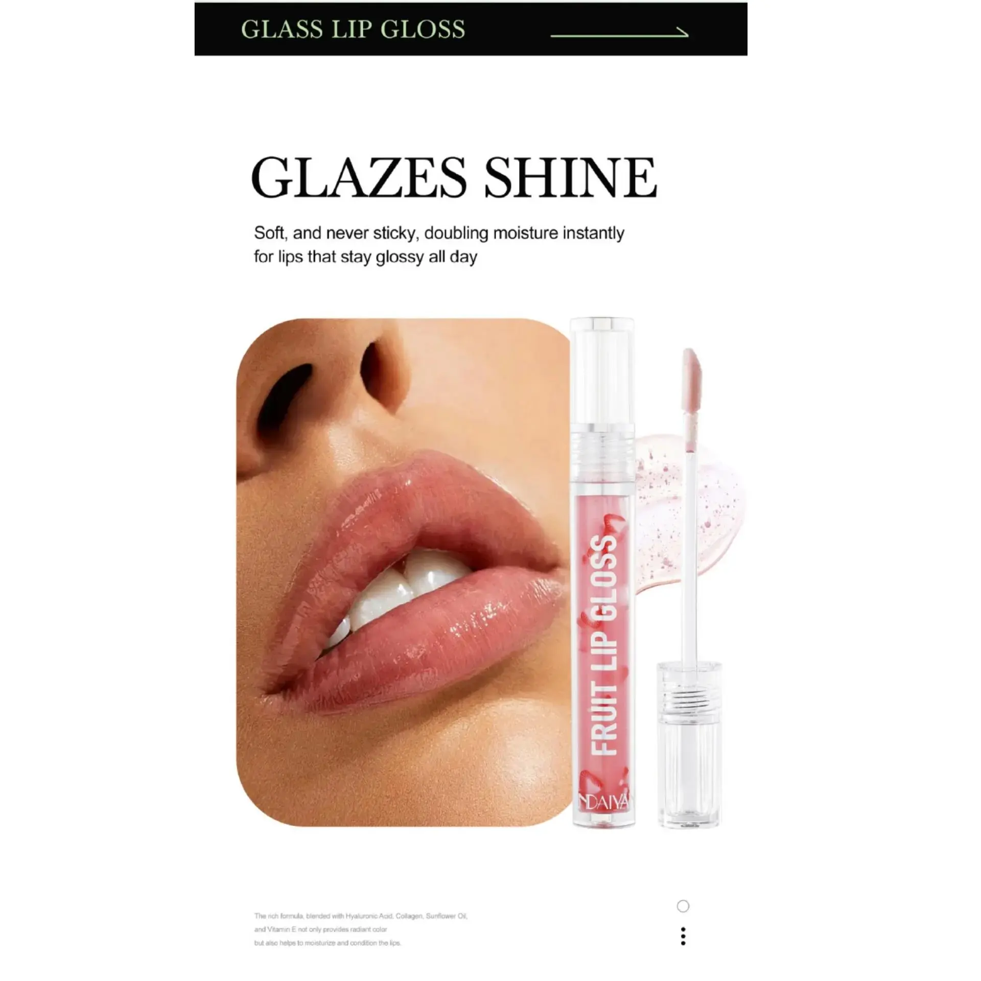 Glossy Lip Oil Moisturizer Transparent Fruit Flavor Shine Hydration Water Like Tinted Nourishing Care Gloss