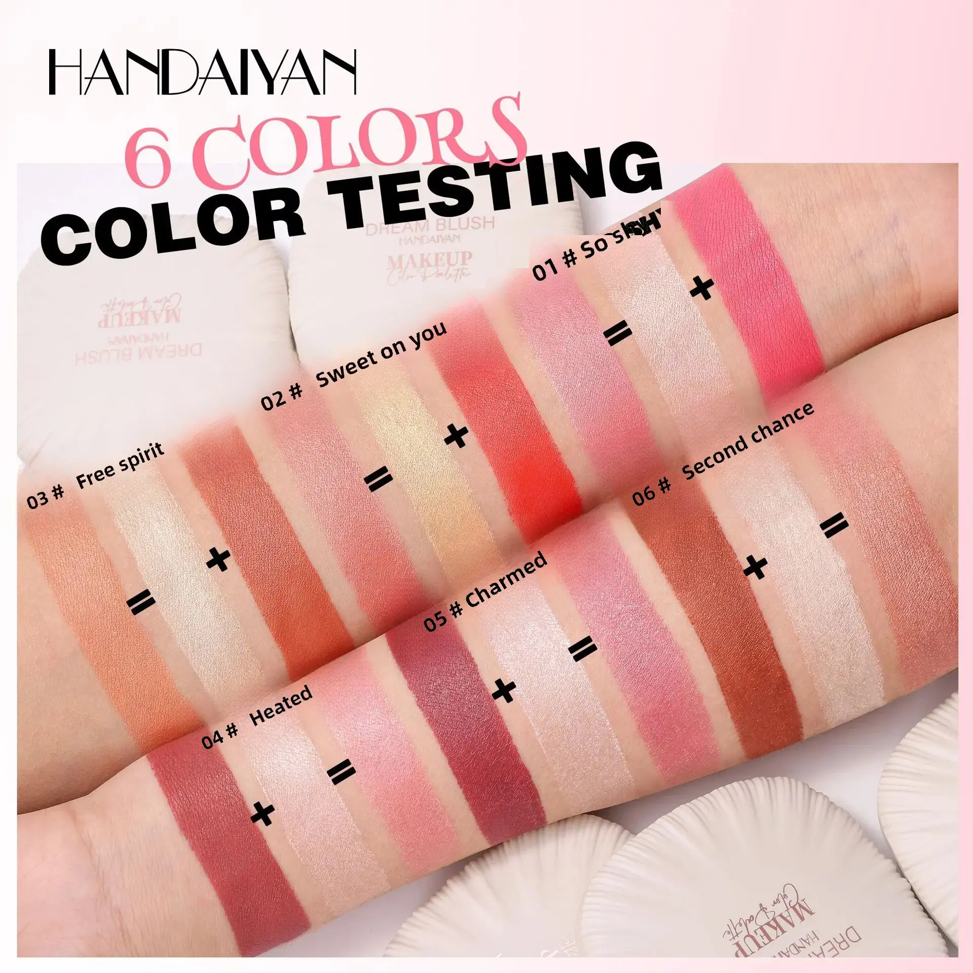 2 In 1 Dream Blush Highlighter Palette Natural Glow Face Contour Long Lasting Luminous Finish Healthy Radiance Duo