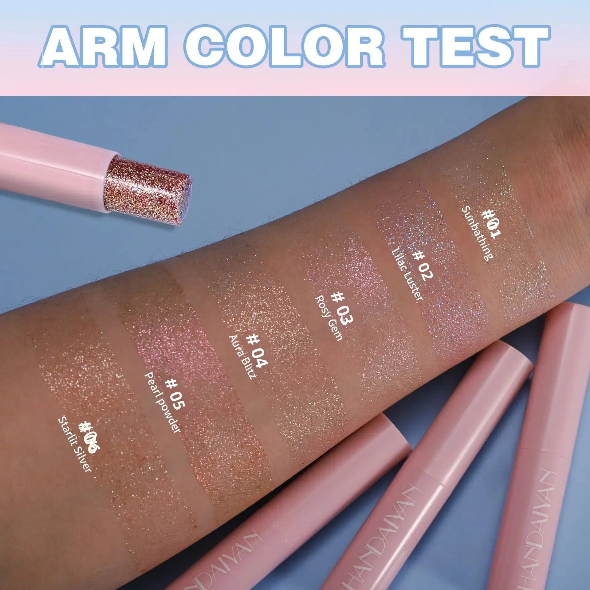 Sparkling Gold Glitter Eyeshadow Stick Hydrating Jelly Shimmer Highlighter Makeup Pearly Diamond Brightening Shiny Long Lasting