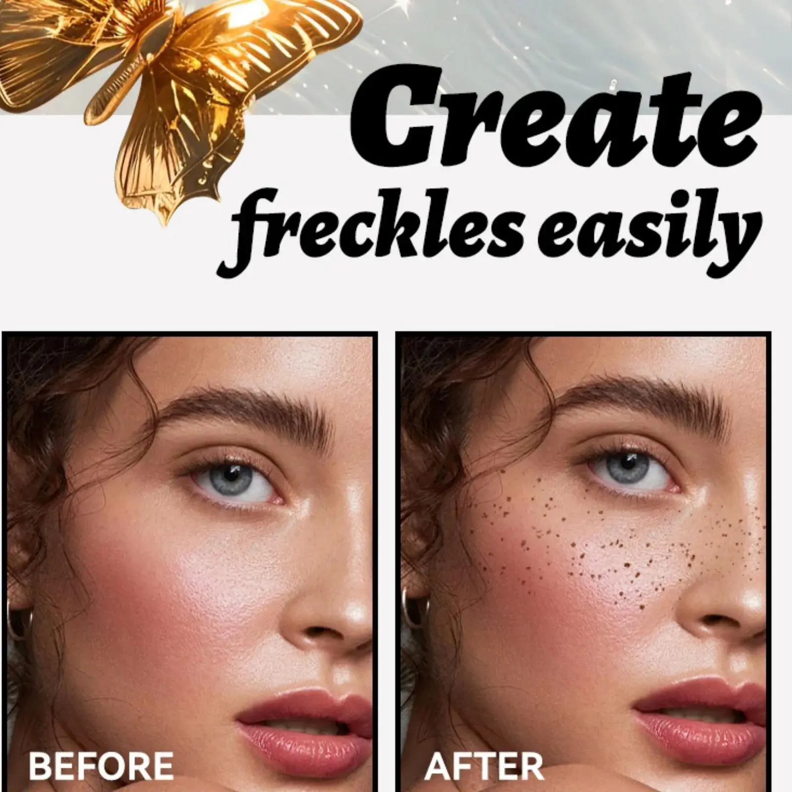 Metallic Freckle Tattoo Stickers Gold Silver Temporary Body Art Face Makeup Fake Freckles Beauty Cosmetic 5PCS
