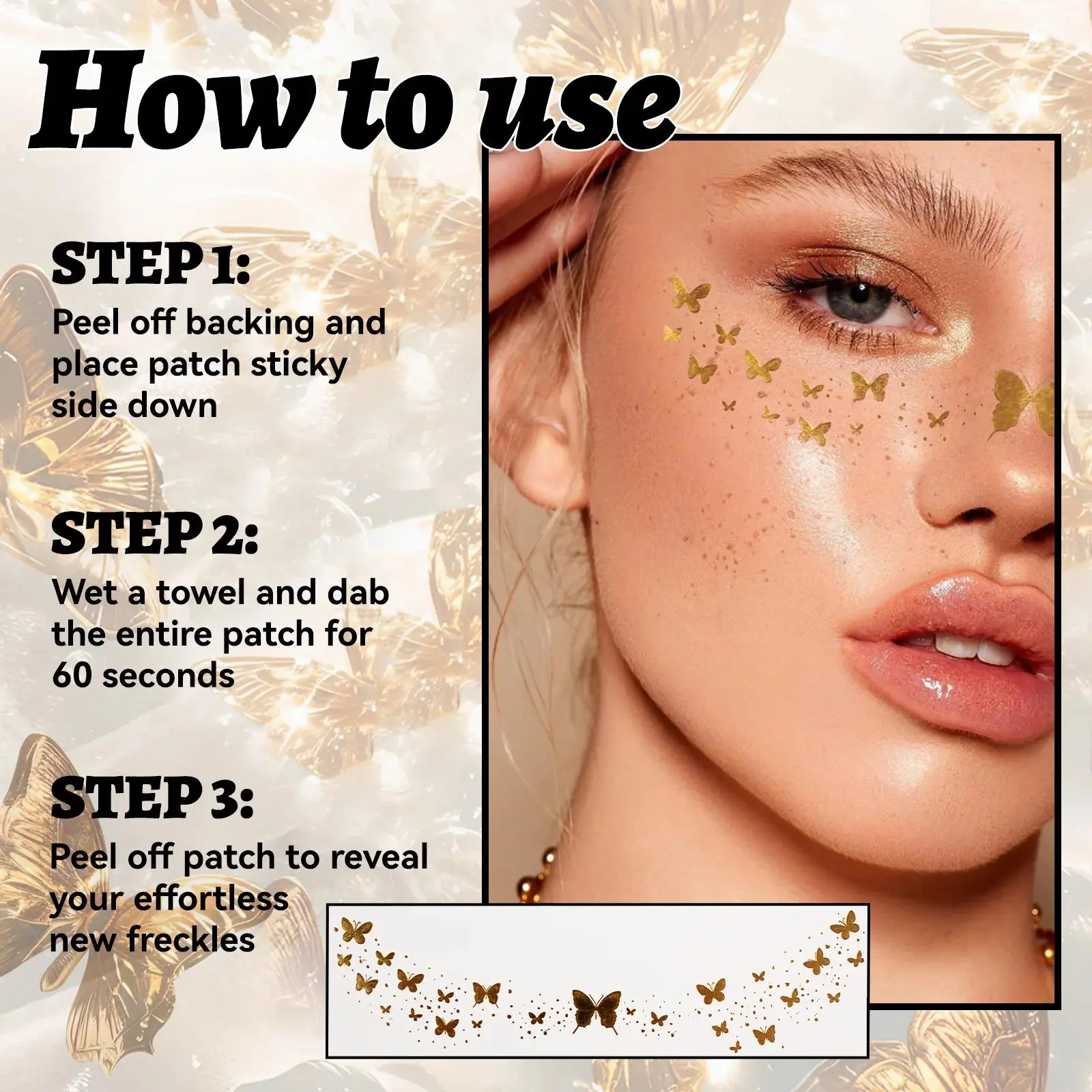 Metallic Freckle Tattoo Stickers Gold Silver Temporary Body Art Face Makeup Fake Freckles Beauty Cosmetic 5PCS