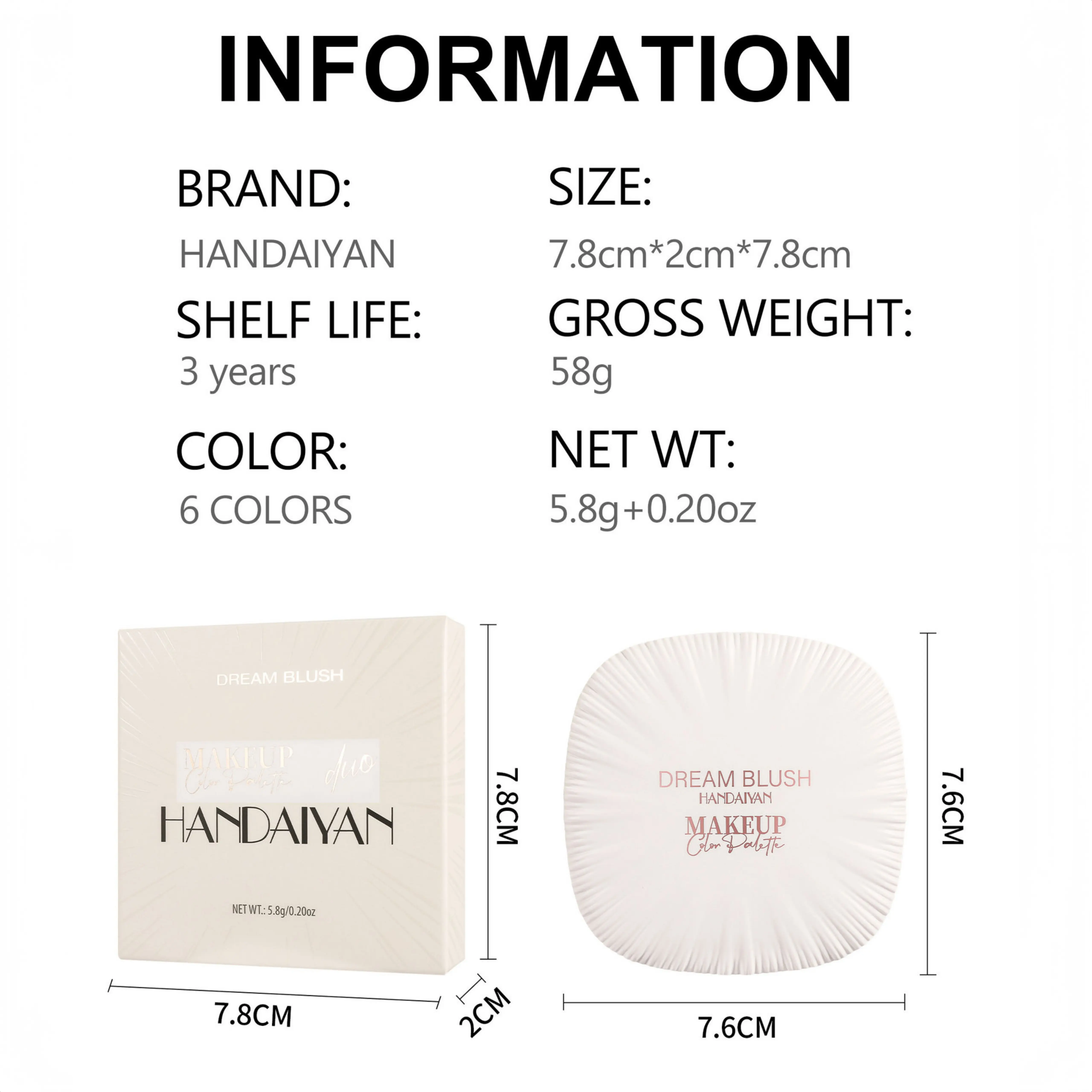 2 In 1 Dream Blush Highlighter Palette Natural Glow Face Contour Long Lasting Luminous Finish Healthy Radiance Duo