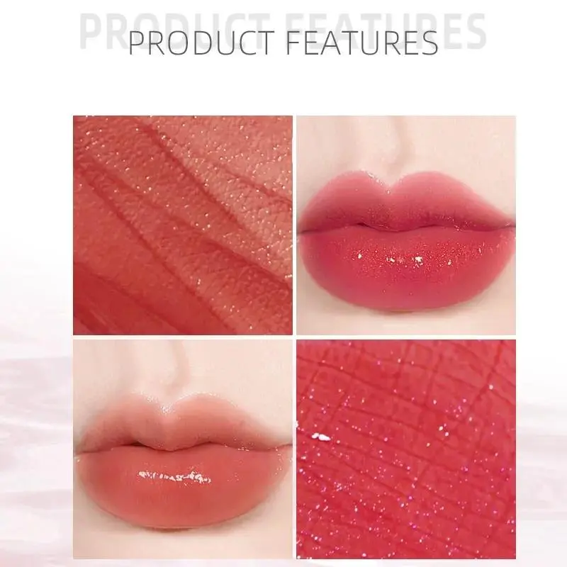 4PCS Hydrating Lip Gloss Set Long Lasting Waterproof Lipstick Vibrant Red Lip Tint Shiny Lip Glaze For Women Beauty