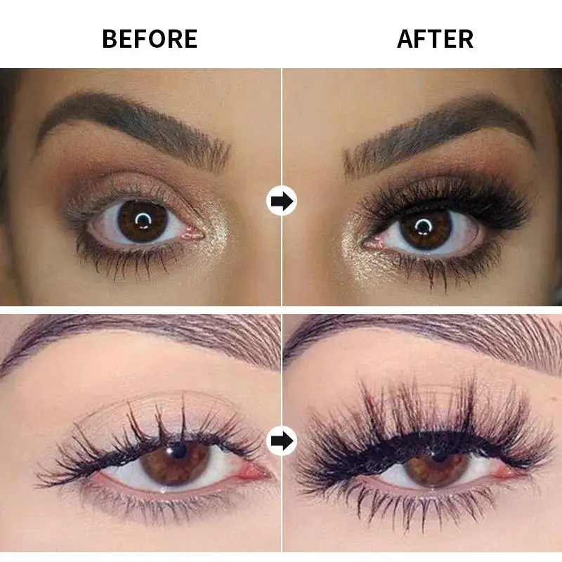 Natural Looking Waterproof Mascara Women Anti Sweat Smudge Proof Silk Fiber Lashes Extension Lengthen Volumize