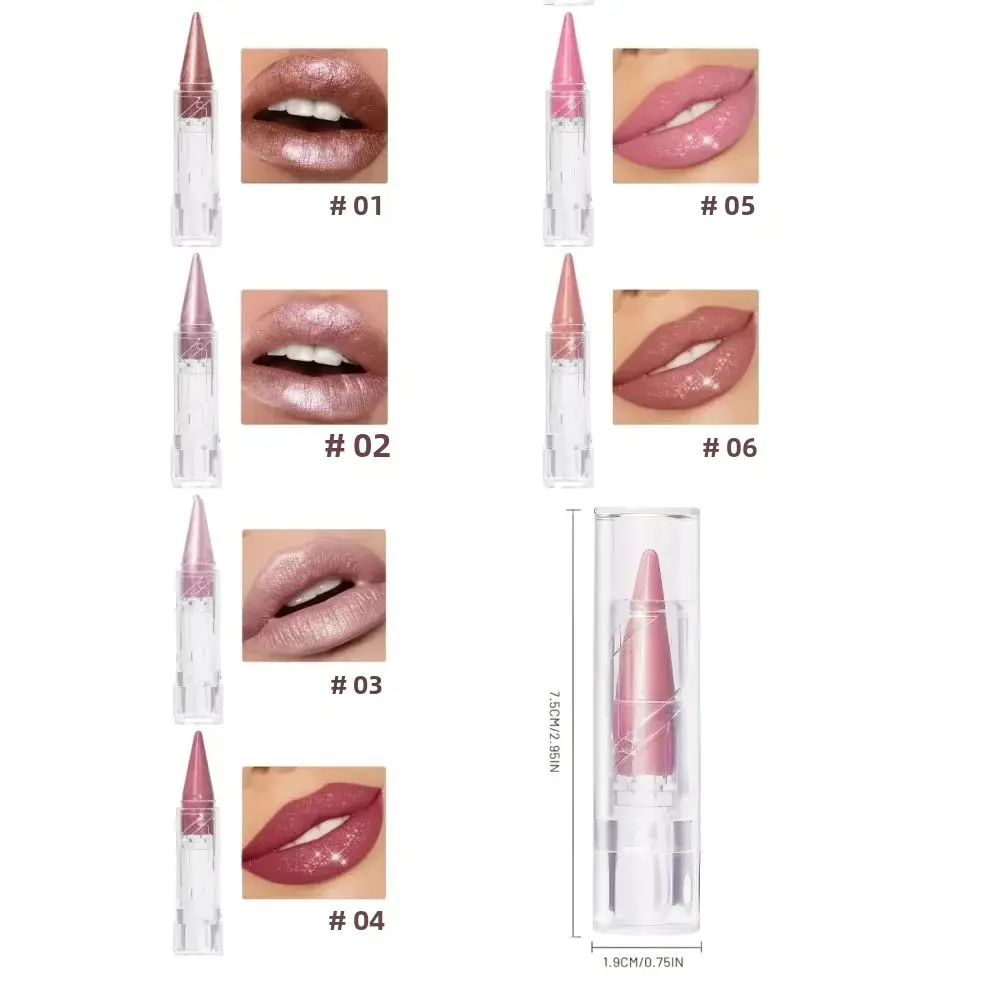 6 Color Pearlescent Velvet Lipstick Long Lasting Moisturizing Waterproof Glitter Lip Makeup Cosmetic Tool For Women