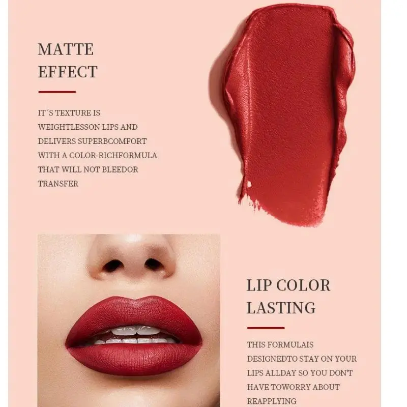 8pcs Velvet Finish Lip Gloss Set Long Lasting Liquid Lipstick Non Stick Easy Apply Mist Lipsticks Gift Beauty Makeup