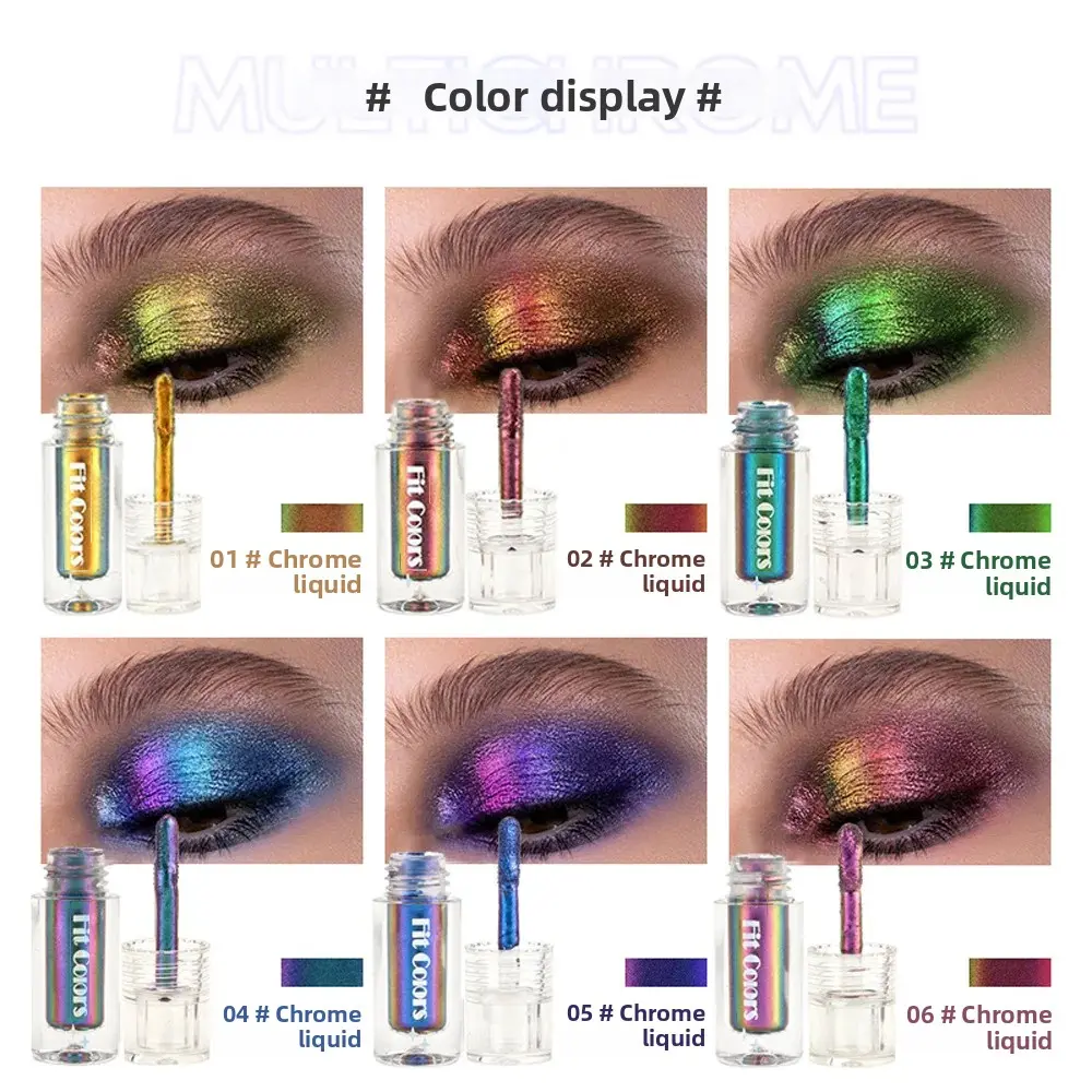 Glossy Metallic Eyeshadow Lipstick Set Liquid Glitter Pigment Optical Chameleon Face Beauty Makeup Cosmetic