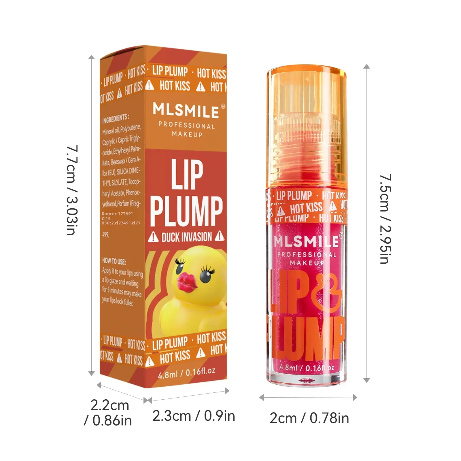 Mirror Like Lip Gloss Plumping Oil Transparent Hydrating Glaze Cute Duck Design Pouty Lips Liquid Stick Shiny Finish
