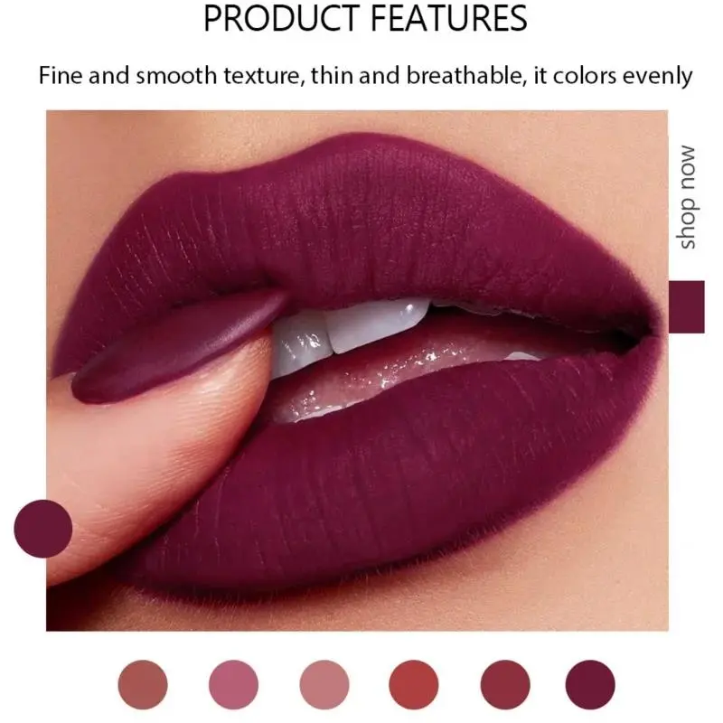 Moisturizing Matte Lipstick 6 Shades Long Lasting Non Transfer Nude Lip Gloss HANDAIYAN Cosmetics For Ladies