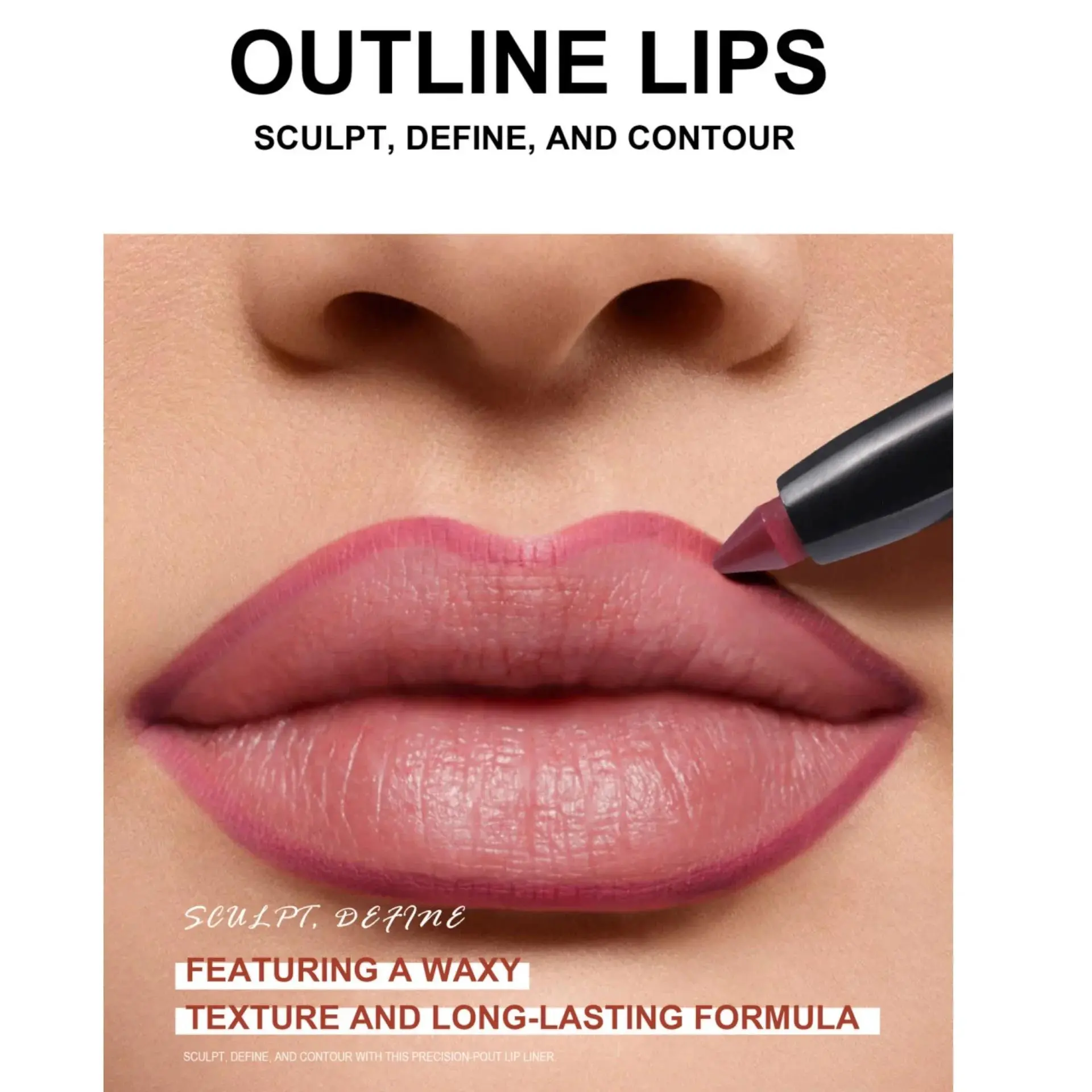 Long Wearing Matte Lipliner Set 6 Colors Creamy Texture Lip Defining Pencil Easy Glide Non Fading Makeup Must Have