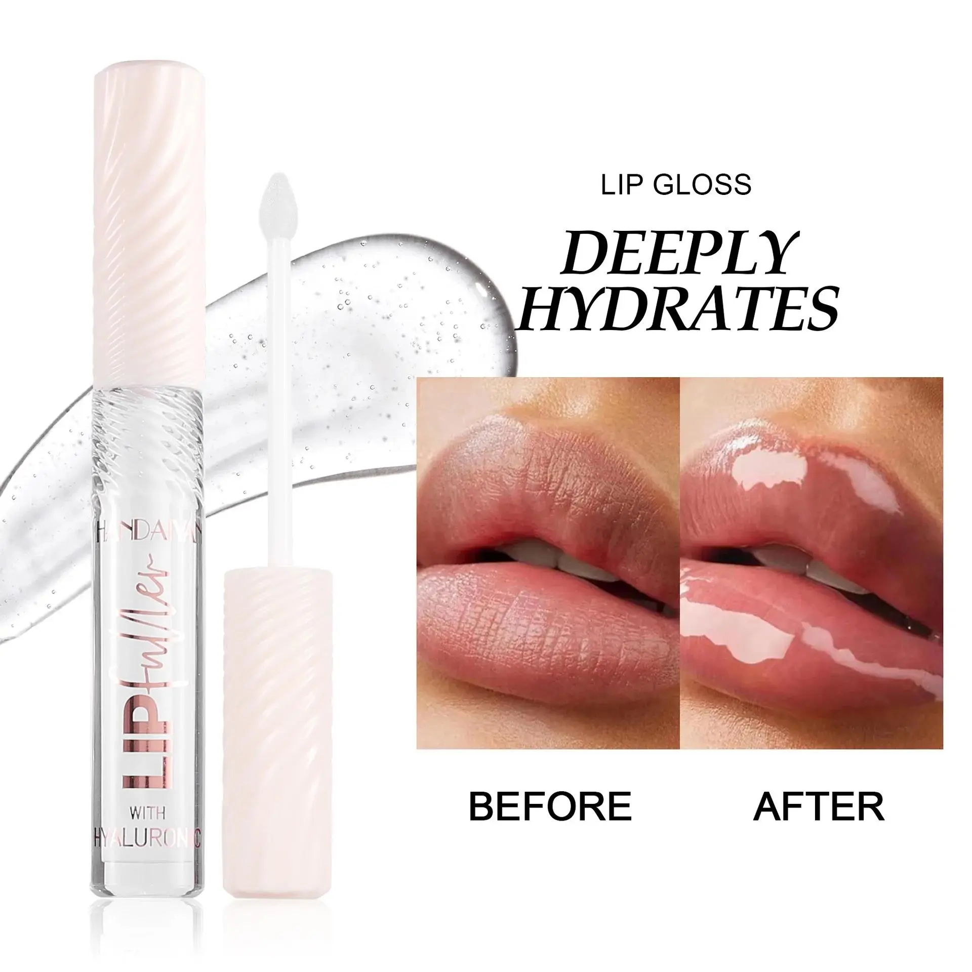 HANDAIYAN 8 Color Mirror Lip Gloss with Hyaluronic Acid Hydrating Moisturizing Pearl Infused Glossy Lipstick for Plump Lips