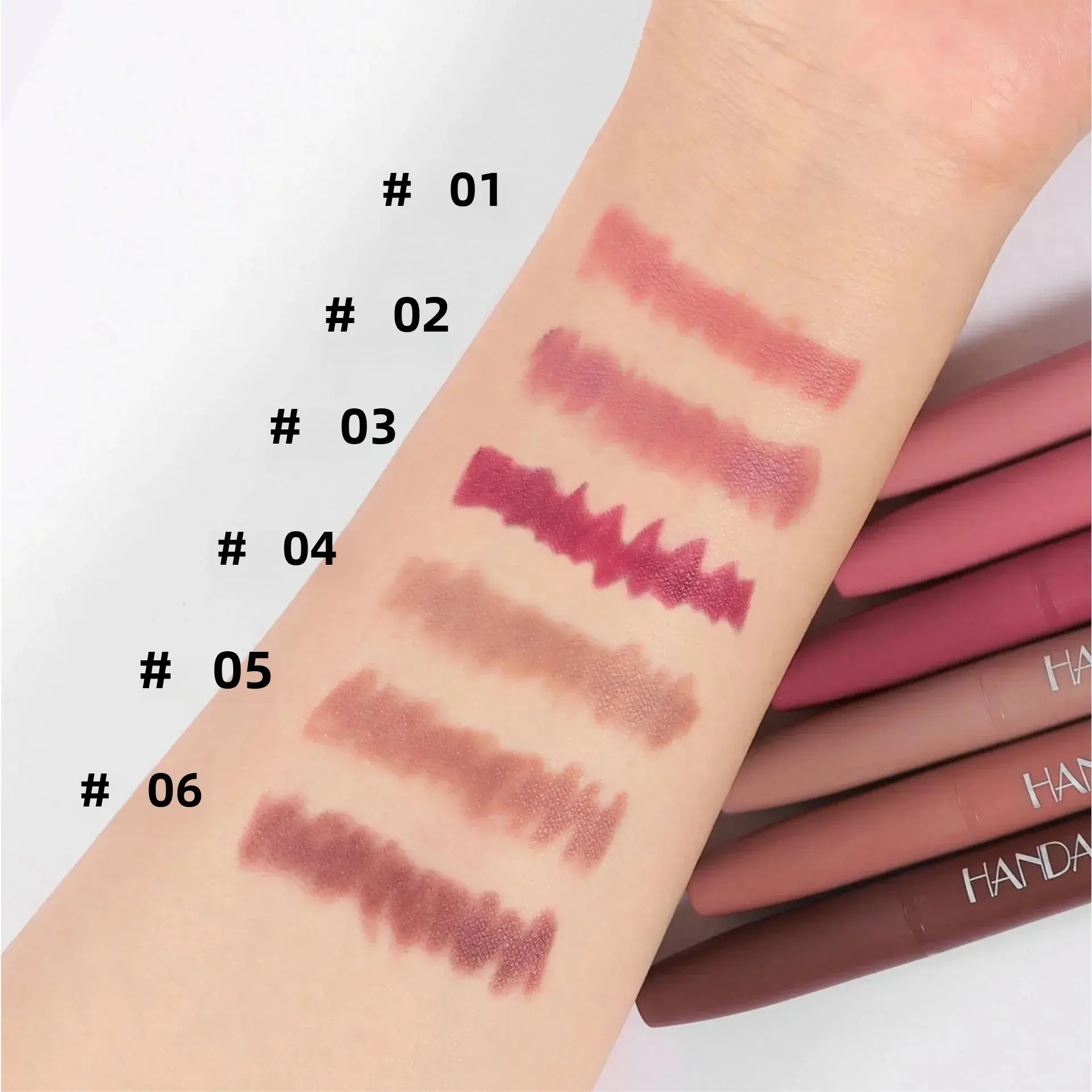 Long Wearing Matte Lipliner Set 6 Colors Creamy Texture Lip Defining Pencil Easy Glide Non Fading Makeup Must Have