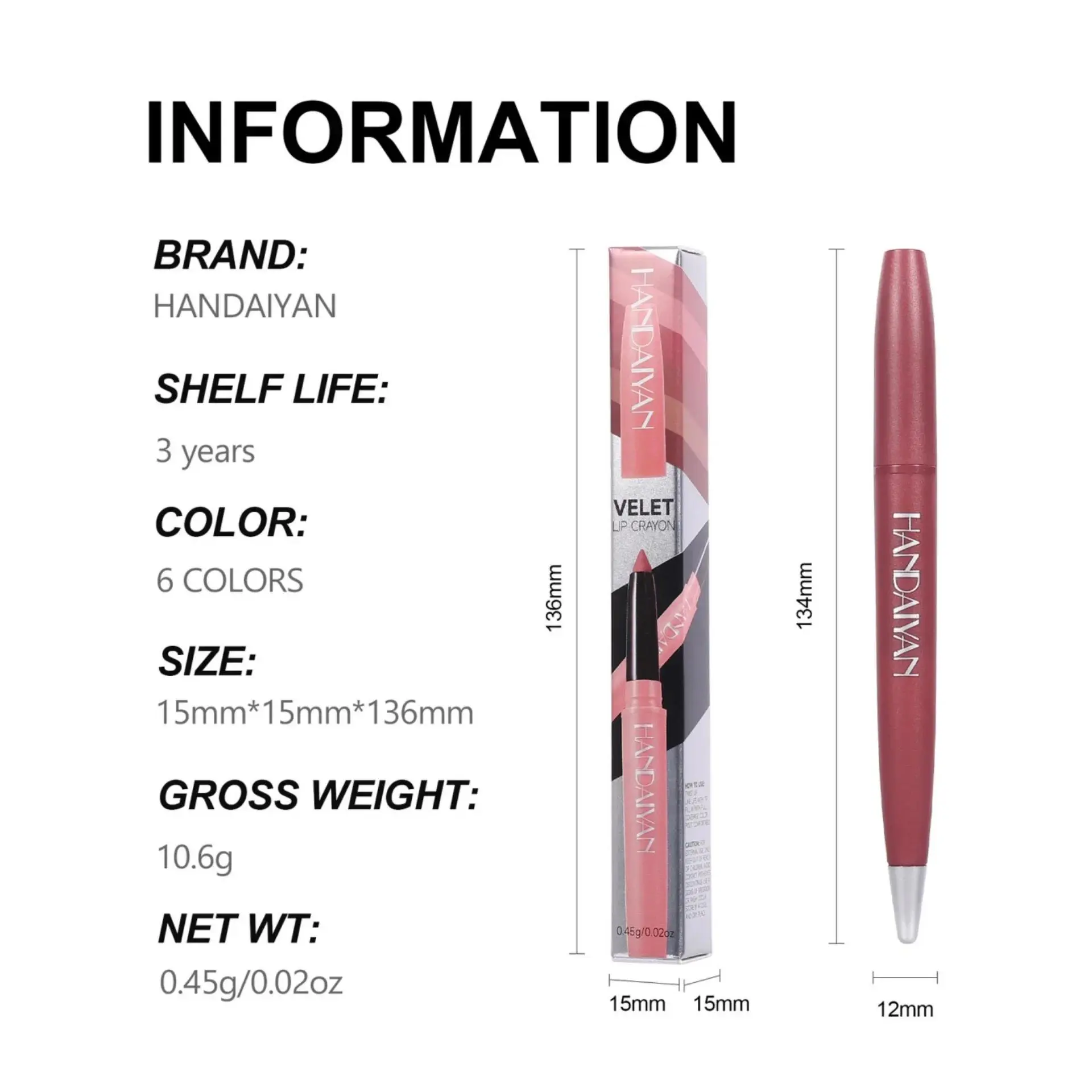 Long Wearing Matte Lipliner Set 6 Colors Creamy Texture Lip Defining Pencil Easy Glide Non Fading Makeup Must Have