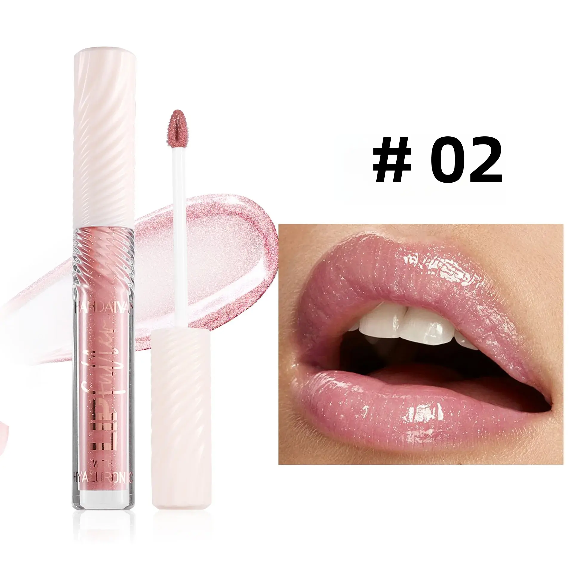HANDAIYAN 8 Color Mirror Lip Gloss with Hyaluronic Acid Hydrating Moisturizing Pearl Infused Glossy Lipstick for Plump Lips