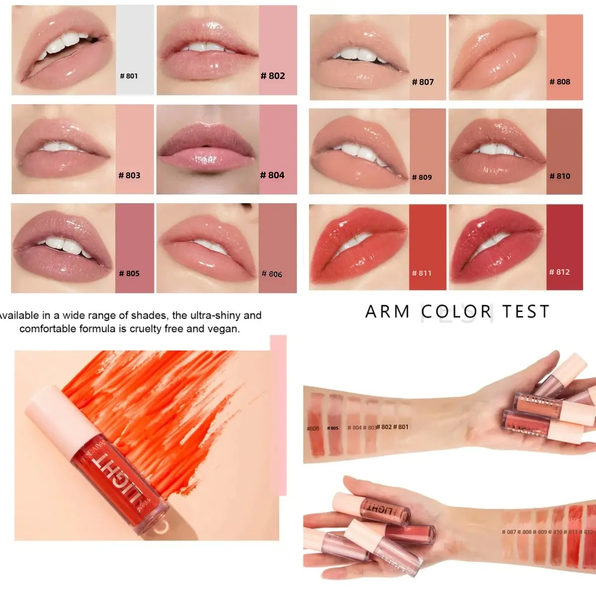 12 Shades Mirror Effect Lip Gloss Moisturizing Long Wear Jelly Honey Lip Balm Women Makeup Cosmetic Plumping Glossy